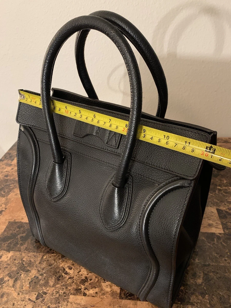 Celine Nano Luggage Shoulder Bag handbag Black Authentic S SA 0191