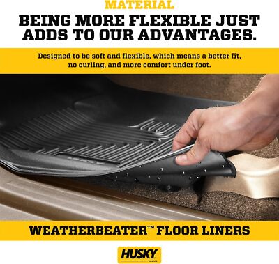 Husky Liners Weatherbeater Floor Mats For 2019-2024 Subaru Forester | Front & 2nd Row 3-Piece Set, Black