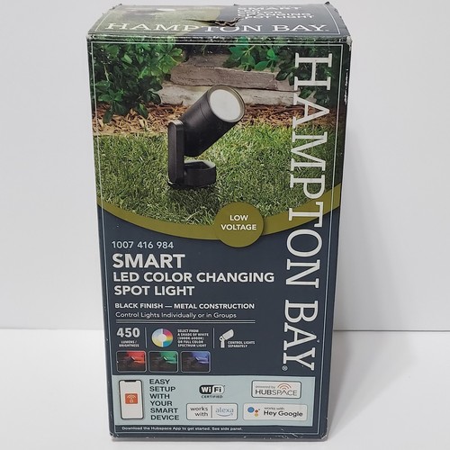 Hampton Bay Smart LED Color Changing Spotlight Low Voltage Black Finish