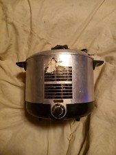 Vtg Sunbeam TCF-6 Aluminum Slow Cooker Deep Fryer W/ Basket Made In USA Heats Up