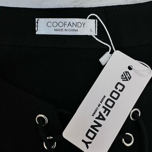 Top donna nero grande senza maniche con lacci accento spiaggia marinaio nuovo con etichette Coofandy - Foto 5 di 10