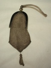 Vintage Germany Mesh Purse Wristlet with Etched Floral Frame