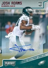 Josh Adams autographed Football Card 2018 Panini Playoff Red Zone Rookie #296