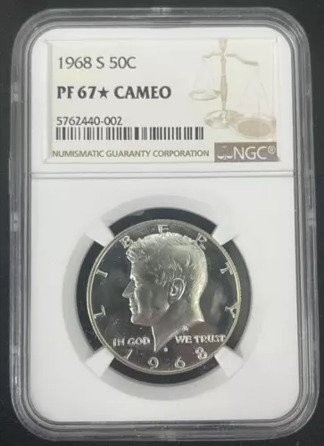 1968 S 50C STAR Proof Kennedy Silver Half Dollar NGC PF 67 STAR Cameo