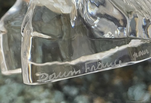 Daum Eagle Figurine Crystal Bird Signed Preparing to Fly Spreading Wings France - Picture 13 of 16