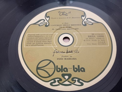 FRANCO BATTIATO RARISSIMO LP 1974 clic 1^ EDIZIONE BLA BLA BBXL 10006 wt INSERTO - Foto 23 di 24