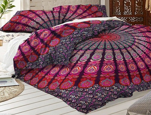 Elephant Mandala Hippie Gypsy Indian Quilt Duvet Cover Bedding Set & Pillow Boho - Picture 20 of 33