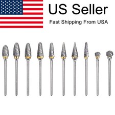 10pcs Dental Tungsten Steel Carbide Burs 2.35mm Bur Drill Polishing Cutter US