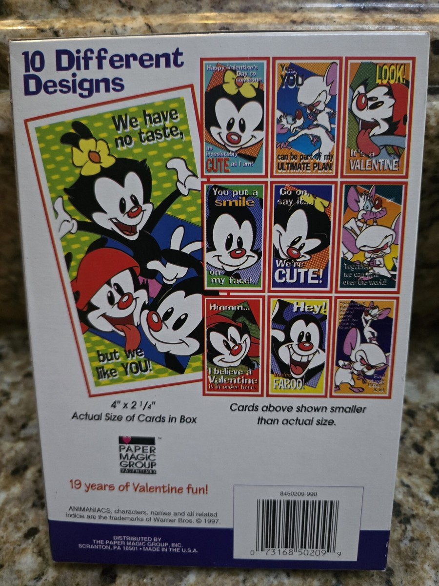 Animaniacs Featuring Pinky and the Brain 30 Valentines Cards