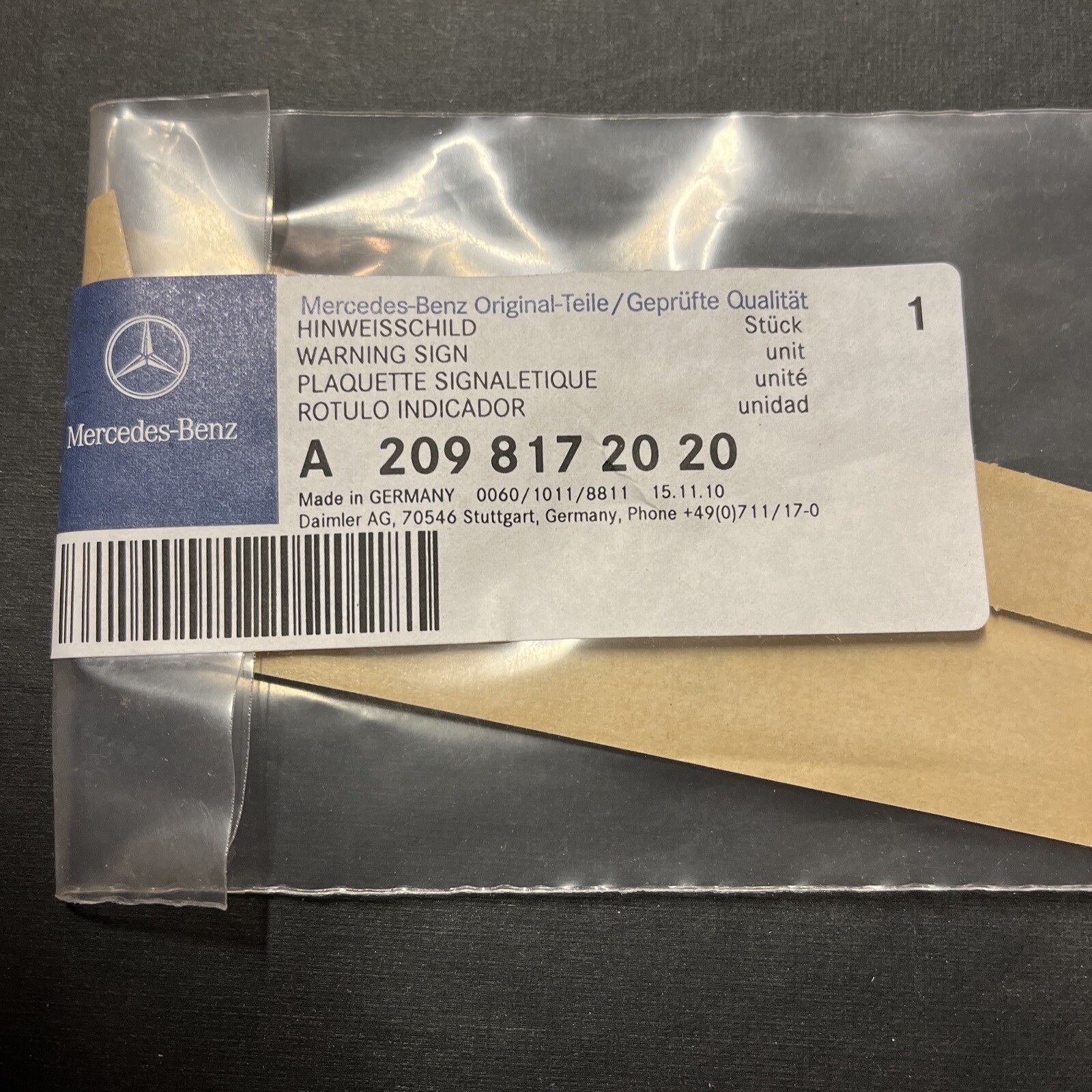 Mercedes-Benz A2098172020 for sale online | eBay 