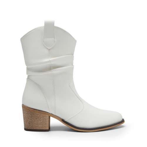 Women's Mid Calf Modern Round toe Chunky Heel Cowgirl Ankle Boots Cowboy Boots - Picture 12 of 15