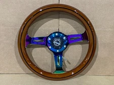 NRG ST-310BRB-MC Steering Wheel Dark Wood Grain 310mm Neo Chrome Center NEW