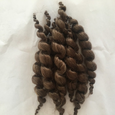 8 Streifen reines lockiges Mohair Haar Perücke für Reborn Puppe Baby Puppenzubehör