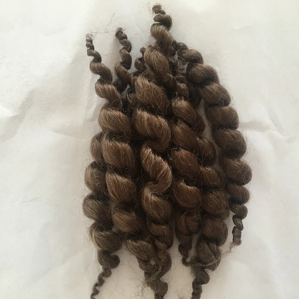 8 Streifen reines lockiges Mohair Haar Perücke für Reborn Puppe Baby Puppenzubehör