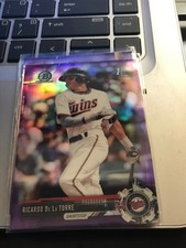 RICARDO DE LA TORRE 2017 BOWMAN CHROME PURPLE REFRACTOR #180/250 TWINS!
