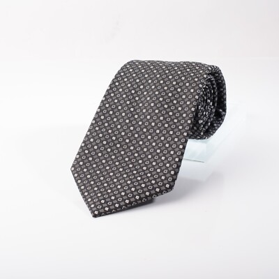 Ralph Lauren Purple Label Mens Neck Tie Silk Black Silver - Main Image