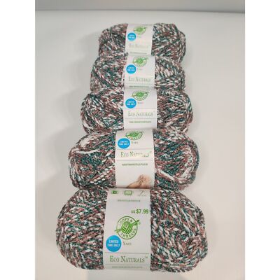 NWT Eco Naturals By Loops & Threads 5 Skein Lot 200 yds ea. #06 Jade