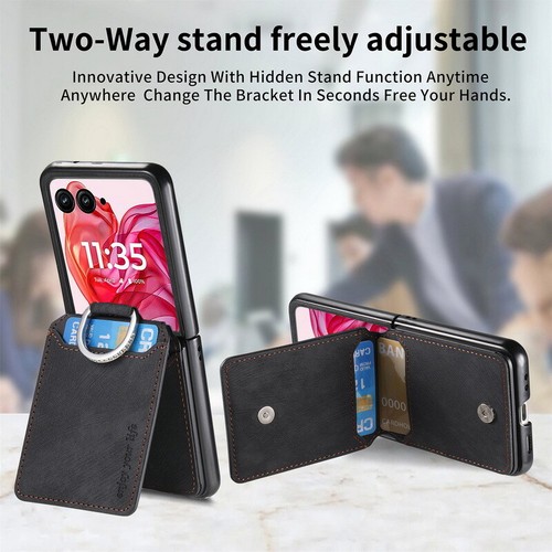 Funda Carcasa Teléfono Para Motorola Razr 60 50 40 Ultra Híbrida Cuero Ranura para Tarjeta Anillo - Imagen 15 de 22