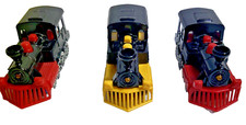 Vintage Majorette Lot of Three Sonic Flashers Locomotives 2 Western and 1 Yellow