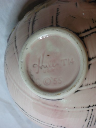 Vintage Hull USA Pottery Blossom Flite 3-pc Lot Mid-Century 1955 signed T15, T3, T14 - Bild 6 von 13