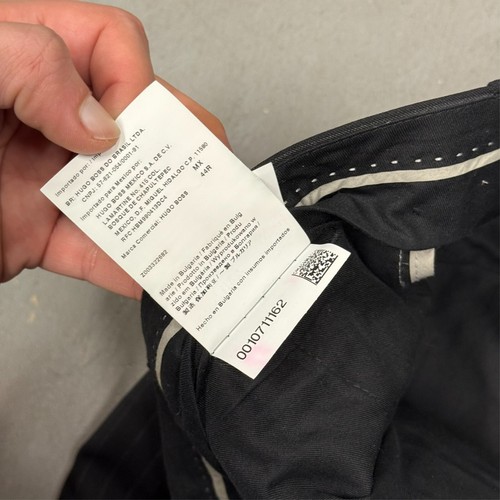 Pantalones de vestir Hugo Boss The James Sharp a rayas de tiza pantalones de lana negros 36x28 - Imagen 8 de 11