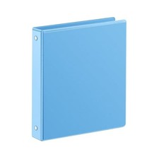 1 Inch 3 Ring Binder, Clear 1'' View Presentation Binders with 2 Aqua Blue