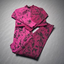 Fabletics Activewear Set Pink Black Tie Dye L...