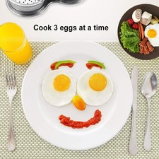 Egg Poachers Egg Boiler 3 Stainless Steel Grids For Cooking Eggs Non Stick DVLV