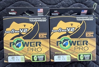 Lot Of 2 Power Pro Super 8 Slick V2 Moon Shine Braid Line 20lb 150yd - NEW
