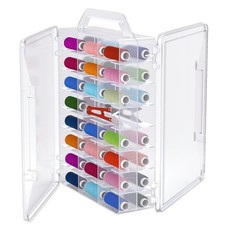 46 Grids Sewing Organizer, Double Sided Thread Storage, Portable Clear Plasti...