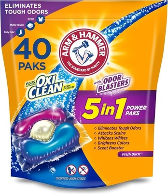 Arm & Hammer 5in1 Power Paks Waschmittel Pods OxiClean Power Paks, 42 Stück