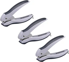 Bostitch Office EZ Squeeze One-Hole Punch, 10 Sheet 3 Pack, Gray Pack of 3 