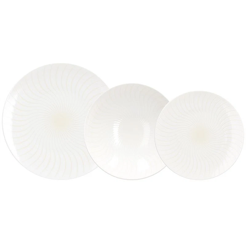 Servizio Piatti 4 Persone TOGNANA Ivory Avorio Bianco in Porcellana Set 12 Pezzi
