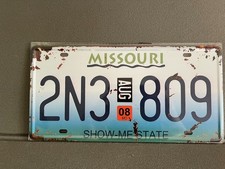 Targa metallica auto americana immatricolazione Missouri 15 x 30 cm