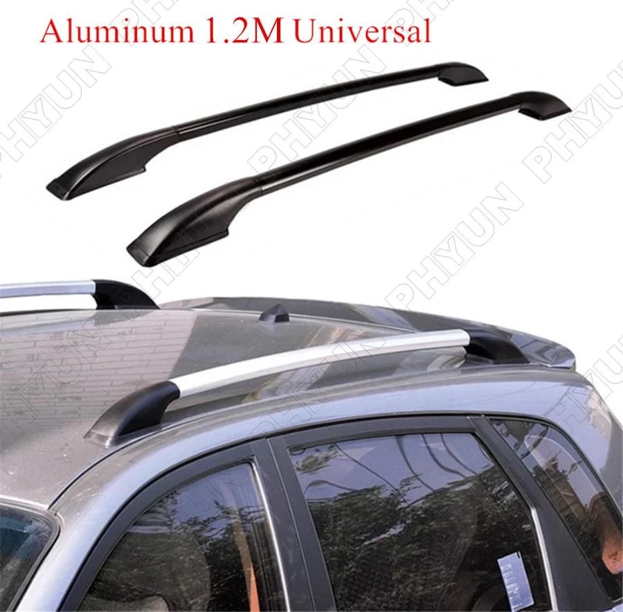 2PC 1.2M Refit Special Luggage Rack Aluminum Alloy Side Bars Rails Car Top Frame Foto 2 de 4