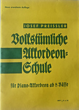 Volkstümliche Akkordeon Schule Heft 1  ab 8 Bässe  für Anfänger Verlag Preißler