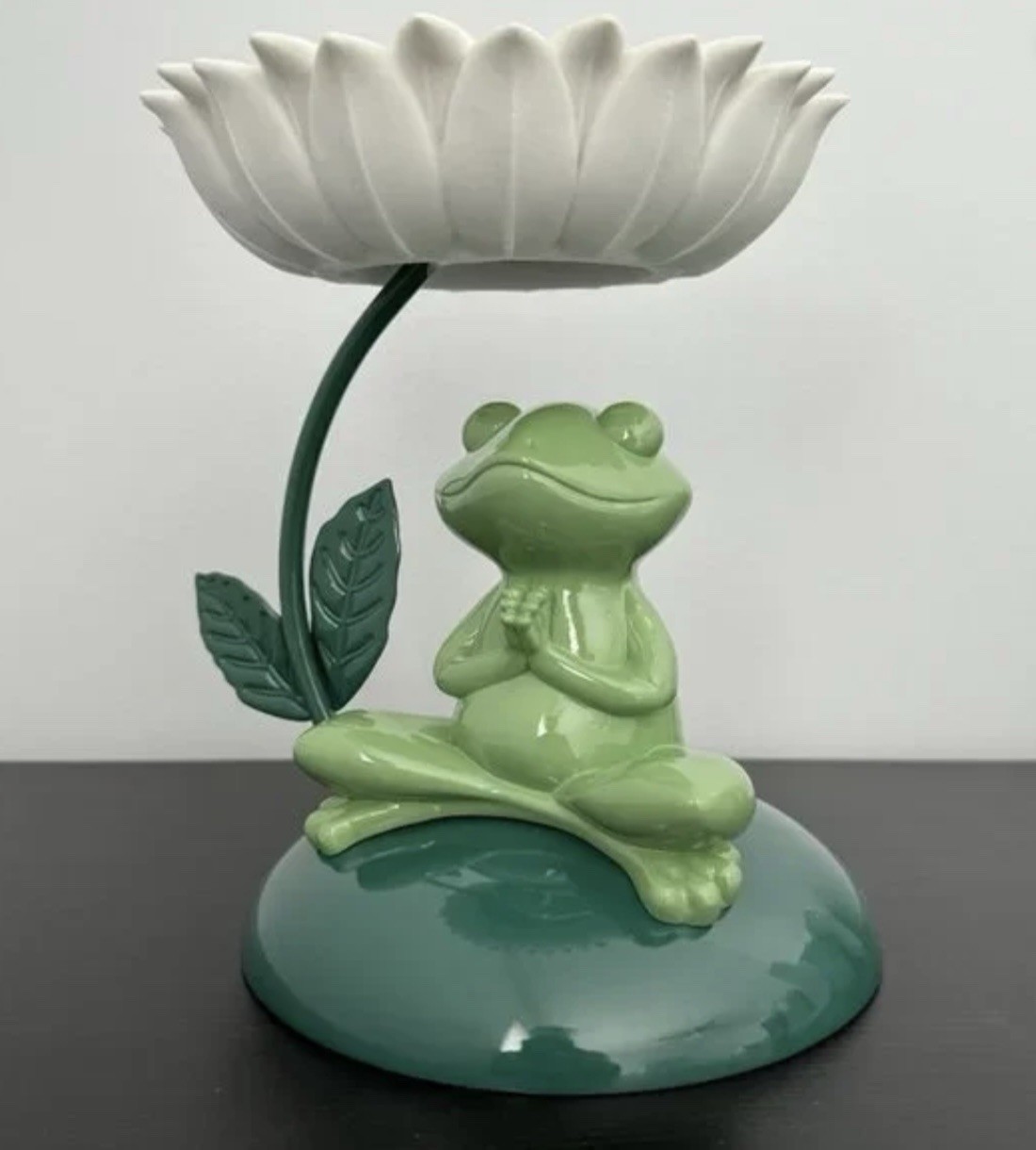 VHTF-Bath & Body Works 7&rdquo; Meditating Frog Under Lilypad 3-