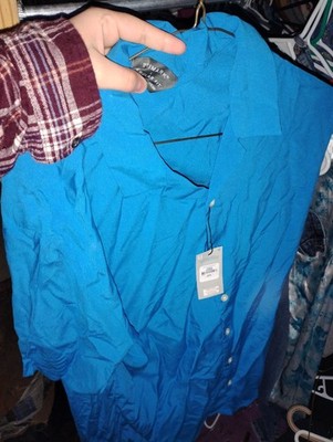 primark large regular fit blue button shirt men's viscose new with tags top