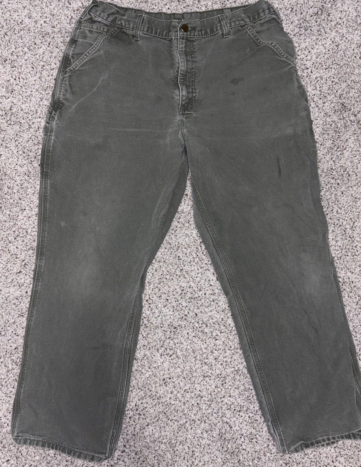 Carhartt Men's Vintage Carpenter Pants Size 38x32 Dungaree Fit Green B11 MOS USA