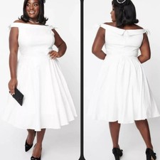 Timeless London Jessica Dress 4 White Mid Century Bridal Off The Shoulder New