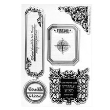 Transparent Silicone Stamps, 1 Pcs RX017 Flower Border Clear Stamps, Clear