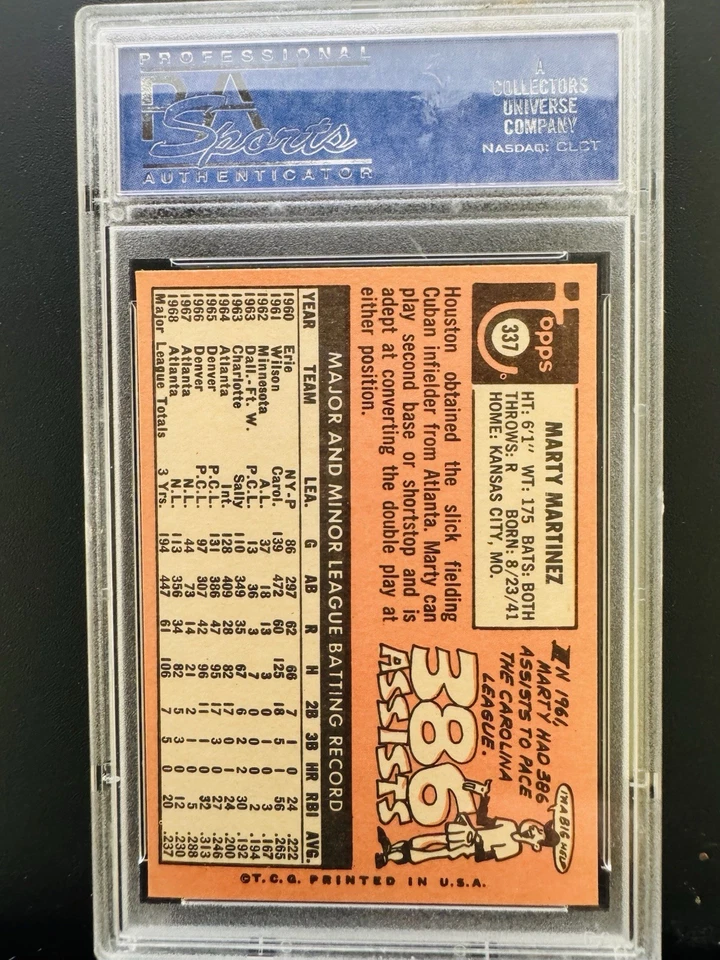 1969 Topps - Marty Martinez #337 - Image 2 of 2