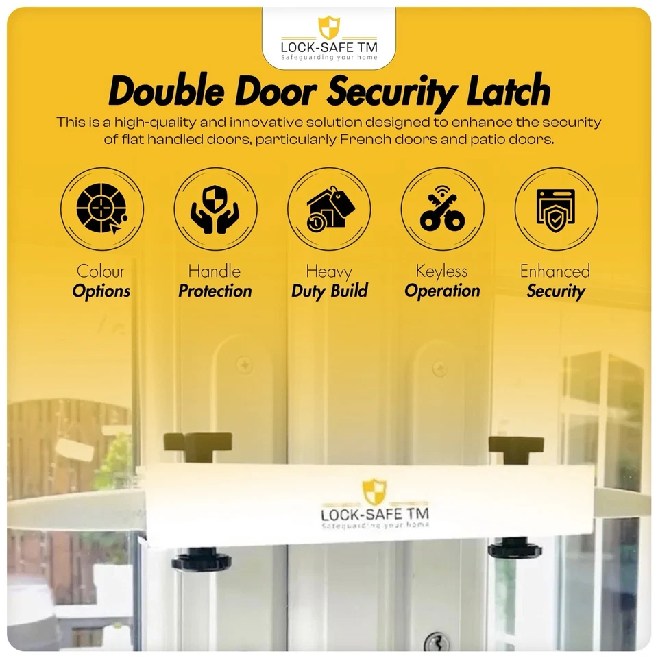 CERRADURA SEGURA - Cerradura de puerta francesa para patio, invernadero - Seguridad - Terraza - Balcón Foto 3 de 4