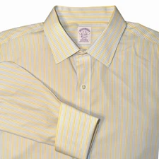 BROOKS BROTHERS ☆ Non-Iron French Cuff 100% Cotton Dress Shirt ☆ Size 17-35