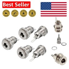 5-Pack 5.5mm x 2.5mm DC Power Jack Sockets - 30V 10A Panel Mount Connectors