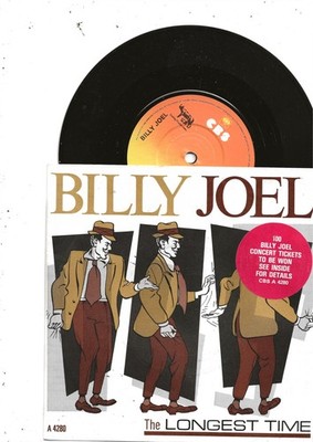BILLY JOEL  - THE LONGEST TIME UK SINGLE WITH COMPETITON PRIZE STICKER, MINT