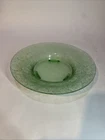 Vintage Green Uranium Glass Floral 10.5” Dinner Plate