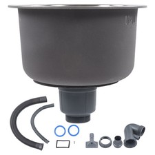 —Mini Round Kitchen Sink Stainless Steel Bar Round Basin With Drainpipe Fitting