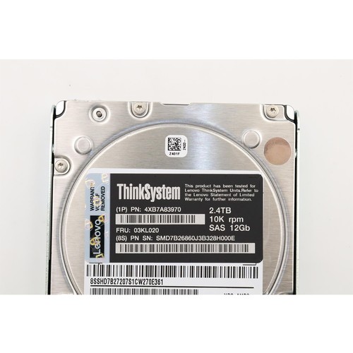 Lenovo 03KL020 4XB7A83970 2.4TB 10K SAS 12Gb 2.5" 512e Hot Swap HDD Hard Drives - Picture 2 of 8