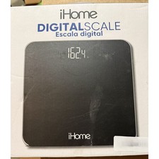 iHome Digital Battery Powered Bathroom Scale in Black up to 400 lbs New Open Box